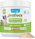Vetnique Labs Profivex Probiootikumid koertele Kõik looduslikud koerte närimiskoogid ja pulber seedetrakti probiootilised toidulisandid koertele 5 probiootikumide tüved ja prebiootikumid (pulber, 4.25oz)