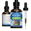 Lemmikloomade heaolu Detox Gold kassidele - õrn detoksifitseerimine ja eliminatsiooni toetamine, immuunsüsteemi hooldus, nõges, õnnistatud ohakas, Burdock Root - veterinaararsti poolt formuleeritud taimsed täiendus 2 oz (59 ml)