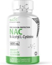 Nature's Fusions NAC Supplement N-Acetyl Cysteine - NAC 600 mg - Anti-Aging Supplement, Antioxidant Supplement, Maksa ja Kopsu Toetus, Boost Glutatioon - N Atsetüültsüsteiin (60 kapslit)