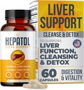 Maksapuhastusdetox - taimne maksalisand kurkumiga; L-tsüsteiini detox tugi Maksa tervis; Tervislik seedimine - Maksatoetus Detox Puhastuslisandid - 60 Ct (1)