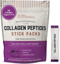 Live Conscious Collagen Peptides Powder Unflavored Packets - Hydrolyzed Collagen Powder - Hair, Skin, Nail, & Joint Support - Type I & III Grass-Fed Collagen Supplements for Women and Men - Pack of 20
