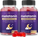 NutraChamps (pakk 2 melatoniini kummid täiskasvanutele, ekstra tugevust uneabi vitamiinid, 5mg või 10mg annus, Vegan Natural Strawberry Maitselisandi parem uni, 120 Gummies