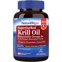 Krill Oil 1000 mg Softgels, Krill Oil Omega-3s, EPA, DHA, Astaksantiin & Fosfolipiidid, 60 Count (Pack of 1), Non-GMO, No Gluten, Valmistatud USAs