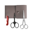 LIVINGO 4,5 tolli Habe & Mustache käärid meestele, professionaalne ümarad näpunäited Ohutus Sharp Roostevaba teras Väike ilu Näo nina karvalõikus Shears Kit Mini Comb ja Nahk Case