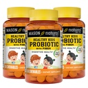MASON NATURAL terved lapsed probiootikumid kiudainega - tervislik seedeelundite funktsioon, paranenud soolestiku tervis, 60 närimist (pakk 3)