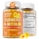 Kurkum Kummid 1000mg w / MCT õli C8 C10, orgaaniline antioksüdant, kurkumiini lisand koos musta pipra ekstraktiga, tugimugavus, Boost Energy, Ultra imendumine, suhkruvaba, 60 Ct