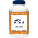 Vitamiin Shoppe Multi Enzyme - aitab toetada valgu, süsivesikute ja rasva seedimist ja imendumist (300 tabletti)
