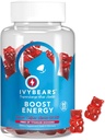 IvyBears® Energy Boost Gummies - Vegan Näritavad Energialisandid Vitamiin B12 ja looduslik kofeiin - Fookus, Daily Energy & Stamina Support - Pre Treeningu Gummies - 60 Count