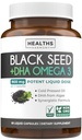 Külmpressitud musta seemne õli kapslid - Vegan Non-GMO Nigella Sativa Black Seed Oil Supplement koos Omega 3 DHA täis keha heaolu ja aju toetust - Vegan Omega 3 & Thymoquinone-Rich (1 kuu)