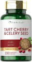 Carlyle Tart Cherry and Celery Seed Supplement | 200 kapslit | Taimetoitlane, mitte-GMO ja gluteenivaba