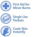 Globe First Aid Burn Gel with Aloe 0.9g Packets, (Box of 144) Advanced First Aid Gel for Temporary Relief of Minor Burns, Cuts, and Scrapes