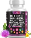 Piimaohakas NAC Chanca Piedra Beet Juur Artišokk Dandelion Root- Maks Supplement Plus Astragalus TUDCA Choline & Ginger- 60 Count