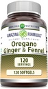 Amazing Formulas Oregano Oil ingveri ja apteegitillilisandiga | 120 Softgels | Non-GMO | Gluteenivaba | Valmistatud USA-s