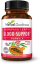 Herbal Goodness Papaya Leaf Blood Support Capsules - Trombotsüütide & Luuüdi Tervis, immuunsuse tugi & verepuhastus - 60/450mg Veggie kapslid (1 pudel)