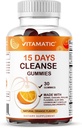 Vitamatic 15 Day Cleanse Gummies, Senna, Cascara, Psyllium, Linaseemned, Aloe Vera, Lagrits, MCT, Probiootikum