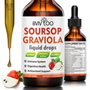 Soursop Graviola Vedelad tilgad rakkude toetamiseks ja regeneratsiooniks, immuunsuse suurendamiseks, lõdvestamiseks, maksaks ja uneks, Soursop Bitters Vedel, Suhkru / gluteenivaba, looduslikud maasikad Maitse - 2 Fl Oz (60 ml) Pudel