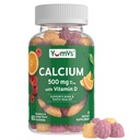 YumVs Calcium 500mg koos D3-vitamiiniga - Vaarika ja apelsini maitse Kaltsium D-vitamiini kummid, näritav kaltsiumilisand lastele ja täiskasvanutele, D-vitamiini kaltsiumkummid, Kosher Halal Gluten Free (60 Count)