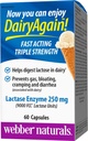 Webber Naturals Dairy Jälle 250mg laktaasi ensüümi kolmekordne tugevus, 60 kapslit