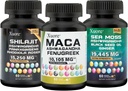 Bundle of Sea Moss,Shilajit,Maca, Black Seed Oil, Ashwagandha, Ingver, Shilajit, Rhodiola Rosea, Panax Ginseng, Maca Root, lambalääts, Trifibranol100X,All in 1 Supplements (1 Pack)