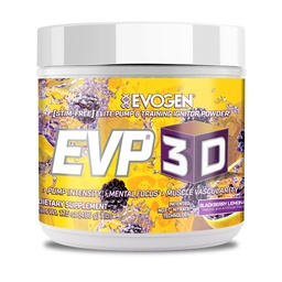 Evogen EVP-3D | Extreme Pre-Workout Pump Ignitor, Arginine Nitrate, tsitrulliin, Beeta-Alanine, Lions Mane | BlackBerry Lemonade | 40 Servings