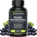 Trans Resveratrooli täiendus 500mg võimas vananemisvastane valem, võimas antioksüdant südame ja raku tervise jaoks, aju võimendaja toidulisandid bioperiiniga, 60 vegan kapslit