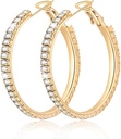 Suur 925 Sterling Silver Hoop Earrings for Women Pave Crystal 14k Plated Gold Hoops Earring for Women Õhuke Sparkly Cubic Zirconia Avaldus Reinstone Jewelry Non Tarnish Hypoallergenic