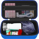 HESTECH Hard Travel Carrying Case for astma inhalaator inhalaator, mask, inhalaatori hoidja astma kott koos võrgutasku soolalahus ja muud olulised, sinine (ainult juhul)