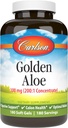 Carlson - Kuldne Aloe, 100 mg (200:1 kontsentraat), seedetrakti tugi ja koloonia tervis, optimaalne heaolu, 180 Softgels