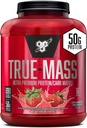 BSN TRUE-MASS Weight Gainer, Lihasmass Gainer Valgupulber, Maasika piimakokteil, 5,82 naela