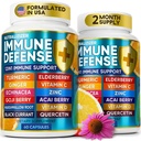 12 in 1 Premium Immune Defense Vitamiinid - Immune Supplement w / Vitamiin D3 5000 IU Vitamiin С 1000mg Zinс 50mg - Luksuslik valik Premium Immune Support - Echinacea Elderberry ja Ingver - 120 Caps