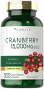 Carlyle Cranberry pillid 15000mg | 300 kapslit | Herb Extract Supplement | naistele ja meestele | C-vitamiini | Non-GMO & Gluteenivaba