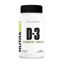 NutraBio D-vitamiin (2000 RÜ), immuunsüsteemi tugi - 90 köögiviljakapslit
