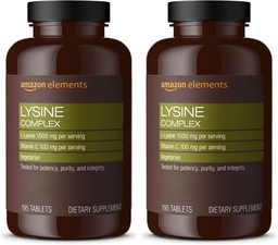 Elemendid Lüsiini kompleks C-vitamiiniga immuunsuse tervise toetamiseks, taimetoitlane, 65 serveerimist, 195 arvu (pakendamine võib varieeruda) (2. pakend)
