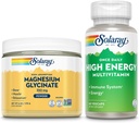 SOLARAY Magneesium Glütsinaat Pulber 350mg ja kõrge energiaga multivitamiinipakett - Kelaaditud magneesium ja üks kord päevas multi - luude tervis, lihased, süda ja immuunsus, 60-päevane garantii, 6oz / 60ct