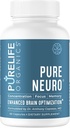 PureLife Orgaanilised Puhtad Neuro - Täiendus Aju Udu, Mälu Tugi Ja Keskendumise Suurendamiseks - 30 Päeva Pakkumine - 60 Vegan & Gluteenivabad Kapslid - Arst Formuleeritud Aju Tervise Tugi