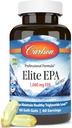 Carlson - Elite EPA Gems, 1000 mg EPA kalaõli, looduslikult püütud, Norra kalaõli lisand, jätkusuutlikult hangitud, aitab säilitada tervislikku triglütseriidide taset, 60 Softgels