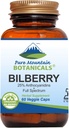 Pure Mountain Botanicals Bilberry Extract Supplement Vegan Kosher Kapslid 250mg Orgaaniline Bilberry Leaf & 50mg Potent Ekstrakti Billberries