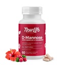 NewLife Naturals D-Mannose kapslid | w/Cranberry and Hibiscus Extracts | Natural Urinary Tract Health Supplement | 1400mg Pure Veggie Powder | 60 Veggie kapslid