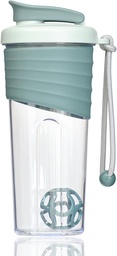 Proteiin Shaker Bottle 24oz - Teal läbipaistev Tritan mõõtmisskaalaga, silikoon Grip & Teal Shaker Ball - ideaalne valgu raputamiseks, smuutideks ja toidulisanditeks