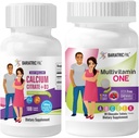 BariatricPal 30-päevane Bariatric Vitamiin Bundle Multivitamiin Üks 1 päevas! Rauavaba närimistable - segatud marja lihtne neelata kaltsiumtsitraat (600mg) ja D3 kaetud tabletid