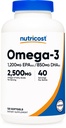 Nutricost Omega 3 kalaõli - 2500MG, 120 Softgels (40 Serv) - kalaõli, metsik püütud! 1200mg EPA 850mg DHA - mitte-GMO, Gluteenivaba