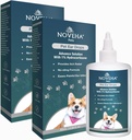NOVEHA Pet Ear Drops koos 1% hüdrokortisooniga | Kõrvapuhastaja koertele ja kassidele Earwaxi kogunemiseks, No-Sting valem, Calms Itch & Vähendab Valulikke Kõrvainfektsioone 60 ml (60 ml (2 pakk))