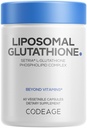 Koode liposomaalne glutatiooni lisand - puhas vähendatud setria L-glutatioon, liposomaalne kohaletoimetamine, fosfolipiidkompleks - kapseldatud glutatiooni pulber Pills - Vegan, Non-GMO - 60 kapslit