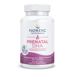 Nordic Naturals Prenatal DHA, Maitsestamata - 90 Soft Gels - 830 mg Omega-3 + 400 IU D3-vitamiini - toetab aju arengut imikutel raseduse ja imetamise ajal - Non-GMO - 45 Servings