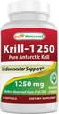 Parimad looduslikud krilliõli 1250 mg (kolmekordne tugevus) Omega-3s EPA, DHA ja Astaxanthin 60 Softgelsiga