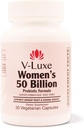 V-Luxe 50 miljardit CFU probiootikumid bakteriaalse vaginoosi, pärmseente infektsioonide ja UTI-de jaoks, mida toetab teadus, mis on mõeldud naistele, looduslikud abinõud pH tasakaalustamiseks ja korduvate infektsioonide vältimiseks | 30 päeva pakkumine