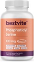 BESTVITE Fosfatidüülseriin 100 mg kapsli kohta (120 taimset kapslit) Sharp-PS® rohelisega - patenteeritud ja kliiniliselt testitud - Stearate Free - Sojavaba - Gluteenivaba - Vegan - Non GMO