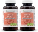 Hirsu Secret 120 kapslit (2 tk), 1000 mg, Saw Palmetto, Black Cohosh, Vitex, Spearmint, Lavendel, roheline tee. Soovimatud näo- ja kehakarvad (2x120 kapslit)