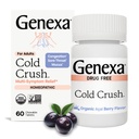 Genexa Cold Crush | Multi-Symptom Cough & Cold Relief täiskasvanutele | Maitsev Orgaaniline Acai Berry Maitse | Sertifitseeritud Orgaaniline Ja Mitte-GMO | Homöopaatiline Ravim Valmistatud Puhas | 60 Närimistabletti