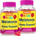 Noh Yeah Kids Melatoniin Gummies 1 mg (2 Pack) - Narkootikumidevaba uneabi Gummy Supplement, Unetoetus lastele - Gluteenivaba, želatiinivaba, mitte-GMO, taimetoitlane - looduslik maitse - 60 Gummies